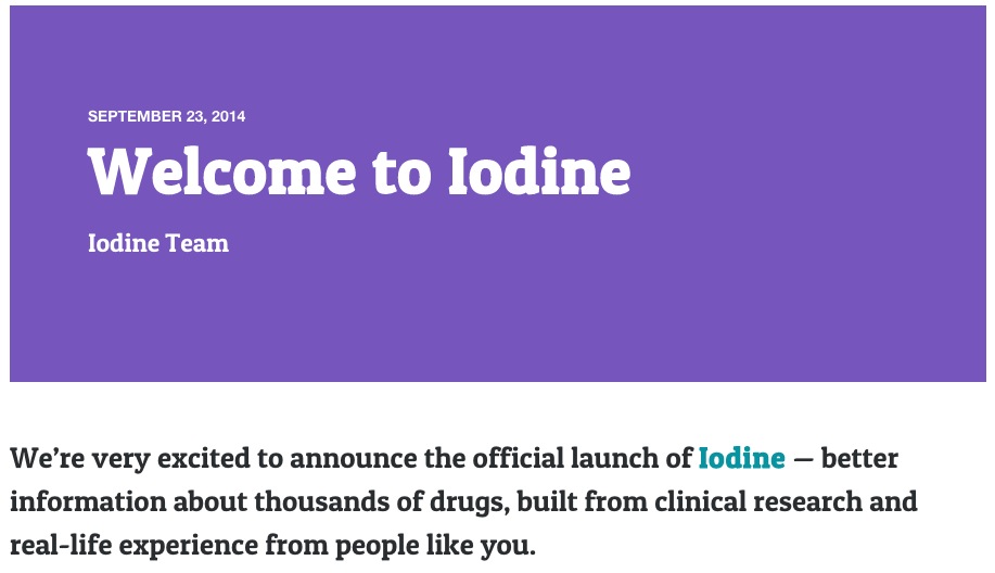 Iodine — better information about thousands of drugs